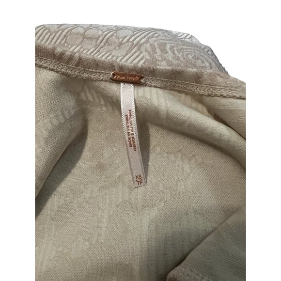 Free People Rock Princess Jacquard Fit and Flare Mini Dress Sz XS Womens Cream T - Picture 5 of 16